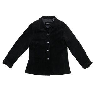 Vintage Valerie Stevens Suede Jacket/Shacket M Black‎ Lightweight Raw Hem